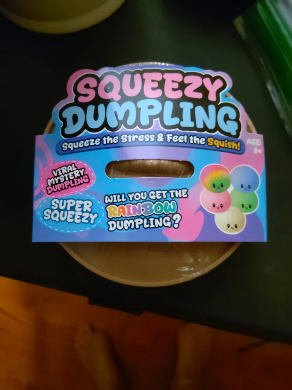 New Squeezy Dumpling Stress Relief Toy - Rainbow Pink